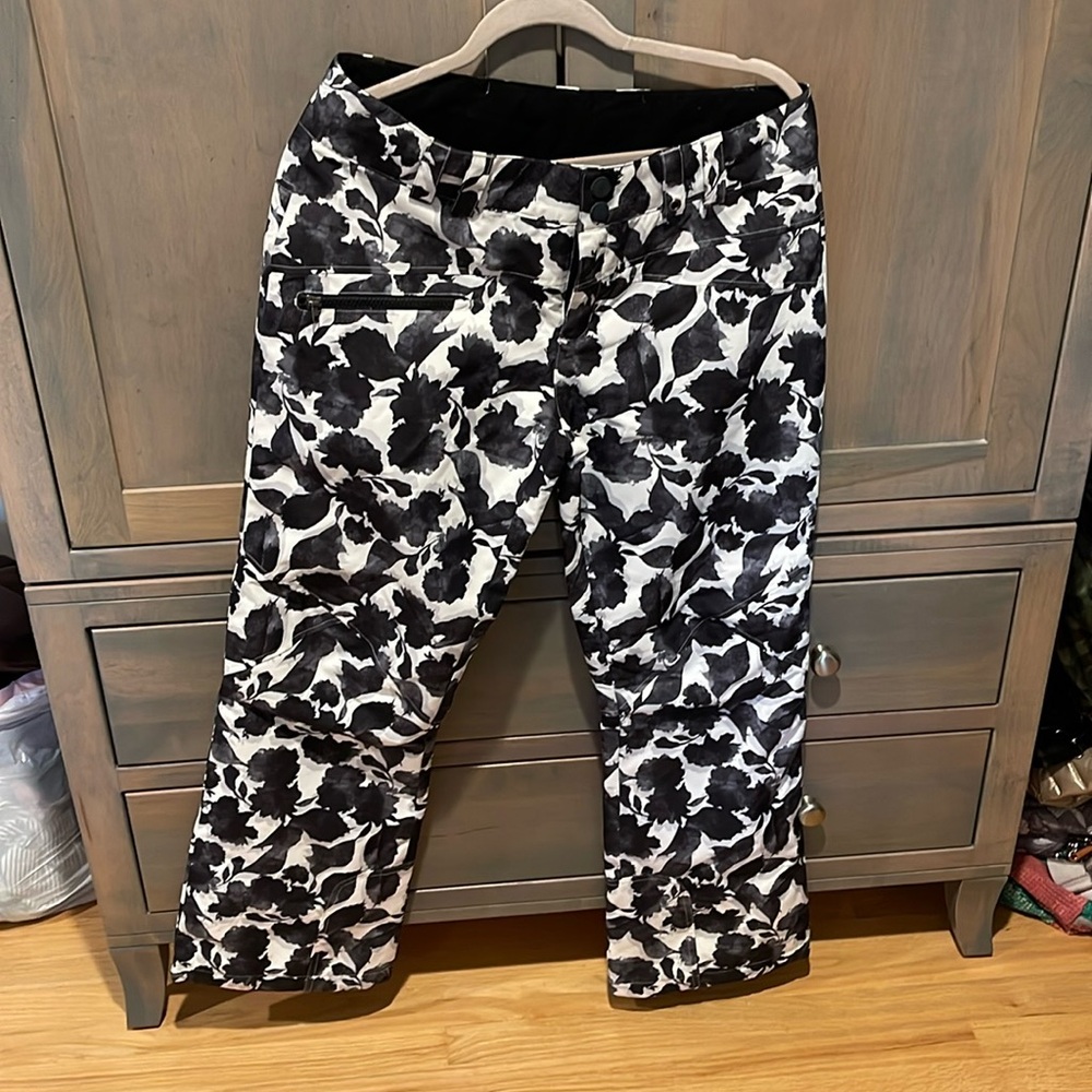 Obermeyer Black and White Floral Ski Pants
